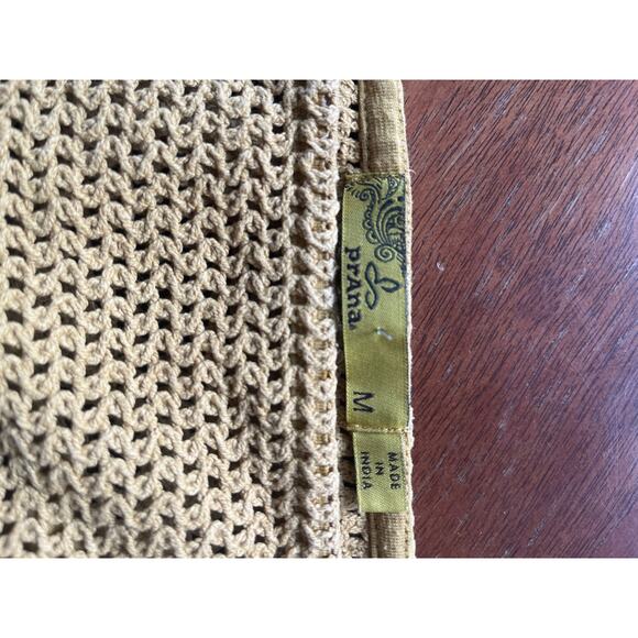 Prana Gold Yellow Knit Cotton Blend Tank Top Women’s Size Medium - Picture 6 of 8